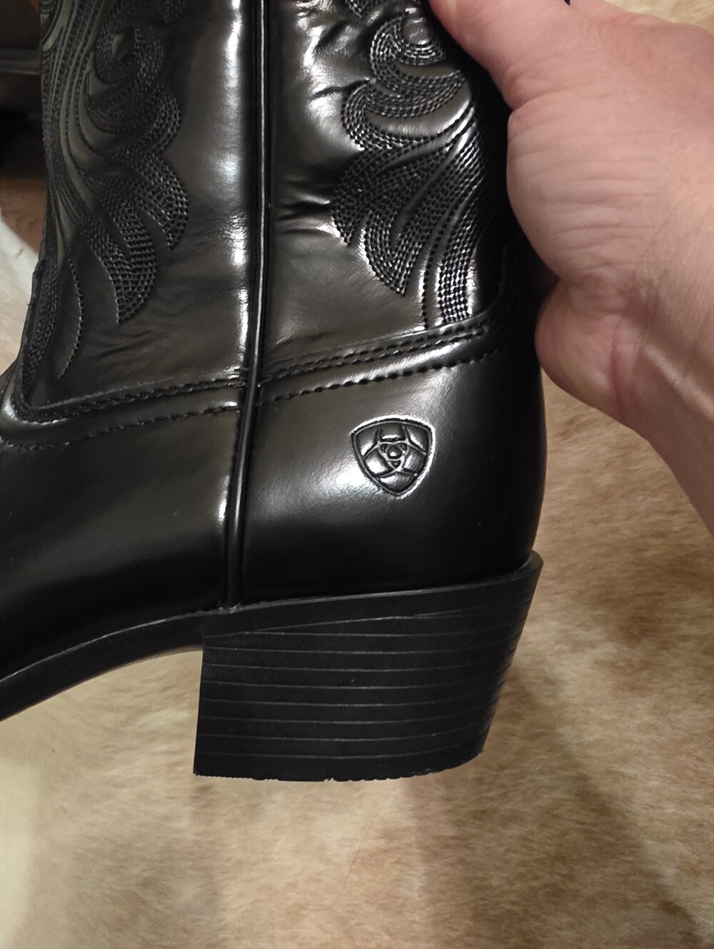 Ariat Women Taytum X Toe Western Boot Glossy Black, Size 7.5, NWOT - Picture 7 of 16
